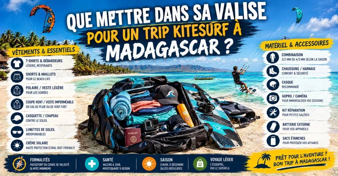 Que mettre dans sa valise pour un trip kitesurf à Madagascar ?
